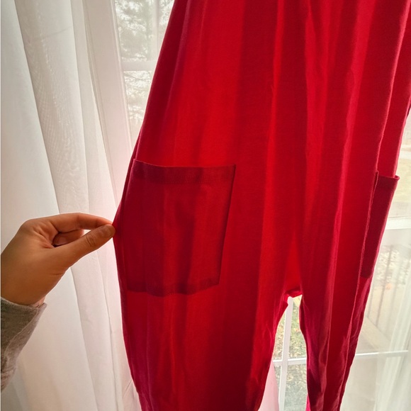 Red Sleeveless Jumpsuit - Picture 3 of 5